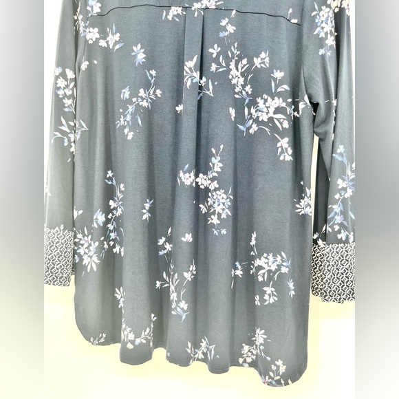 J. Jill Womens‎ Wearever Collection Floral Top 3/4 Sleeve Sz M Artsy Comfort - Picture 10 of 11